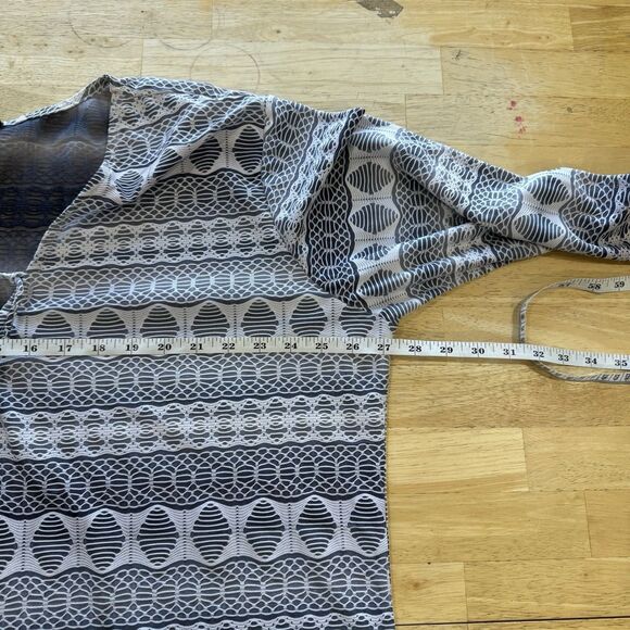 Portocruz Tunic Cover Up Swim Womens Size 2X Gray White Lace Up Semi Sheer - Picture 8 of 14